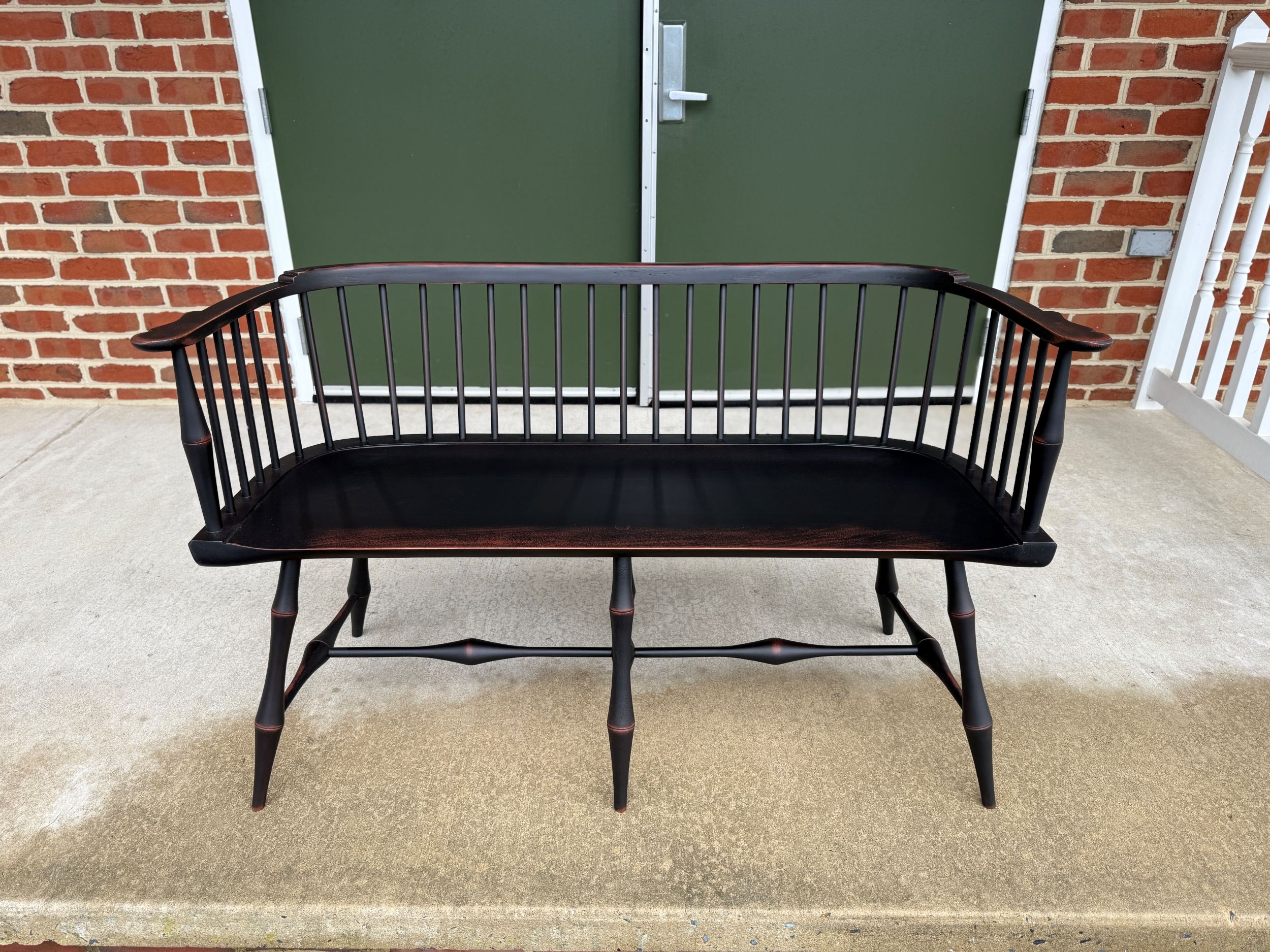 Low Back Windsor Settee with Bamboo Style Turnings-image
