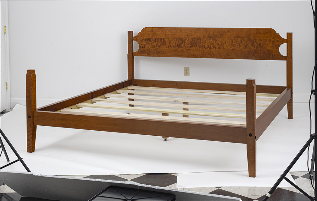 Simple King Size Tiger Maple Bed-image