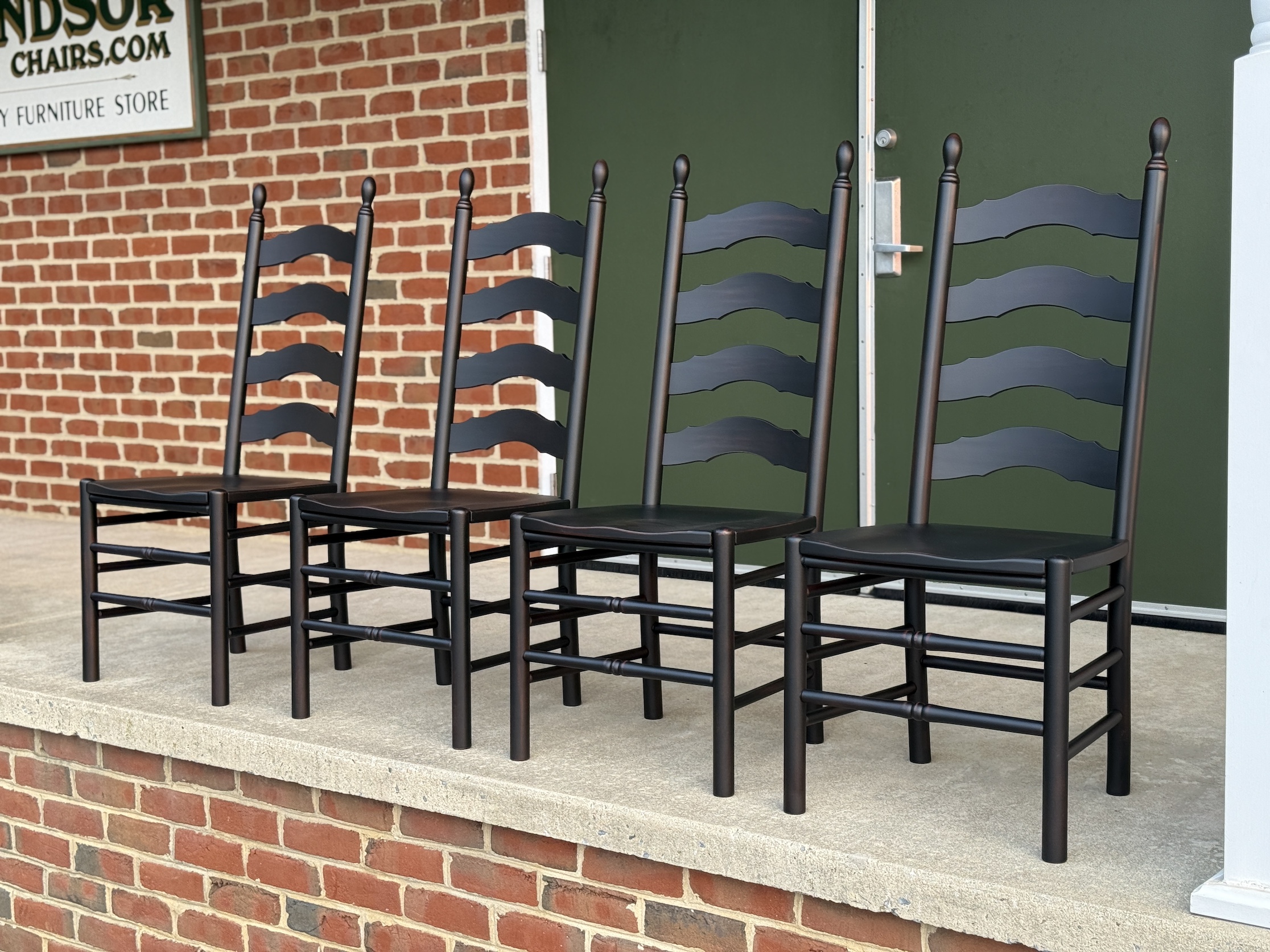 Four Ladder Back Chairs-image