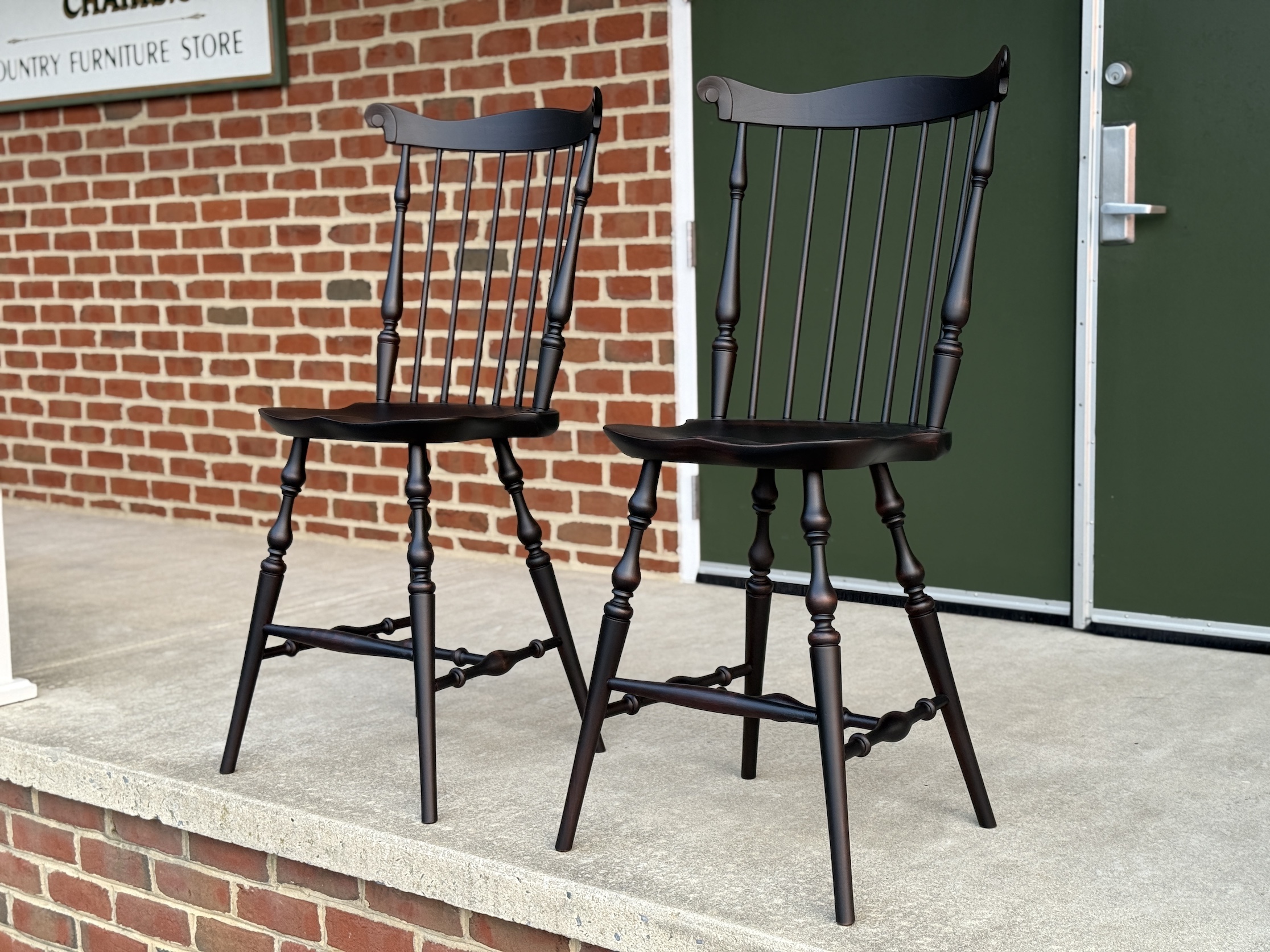 Pair of Fan Back Windsor Stools-image