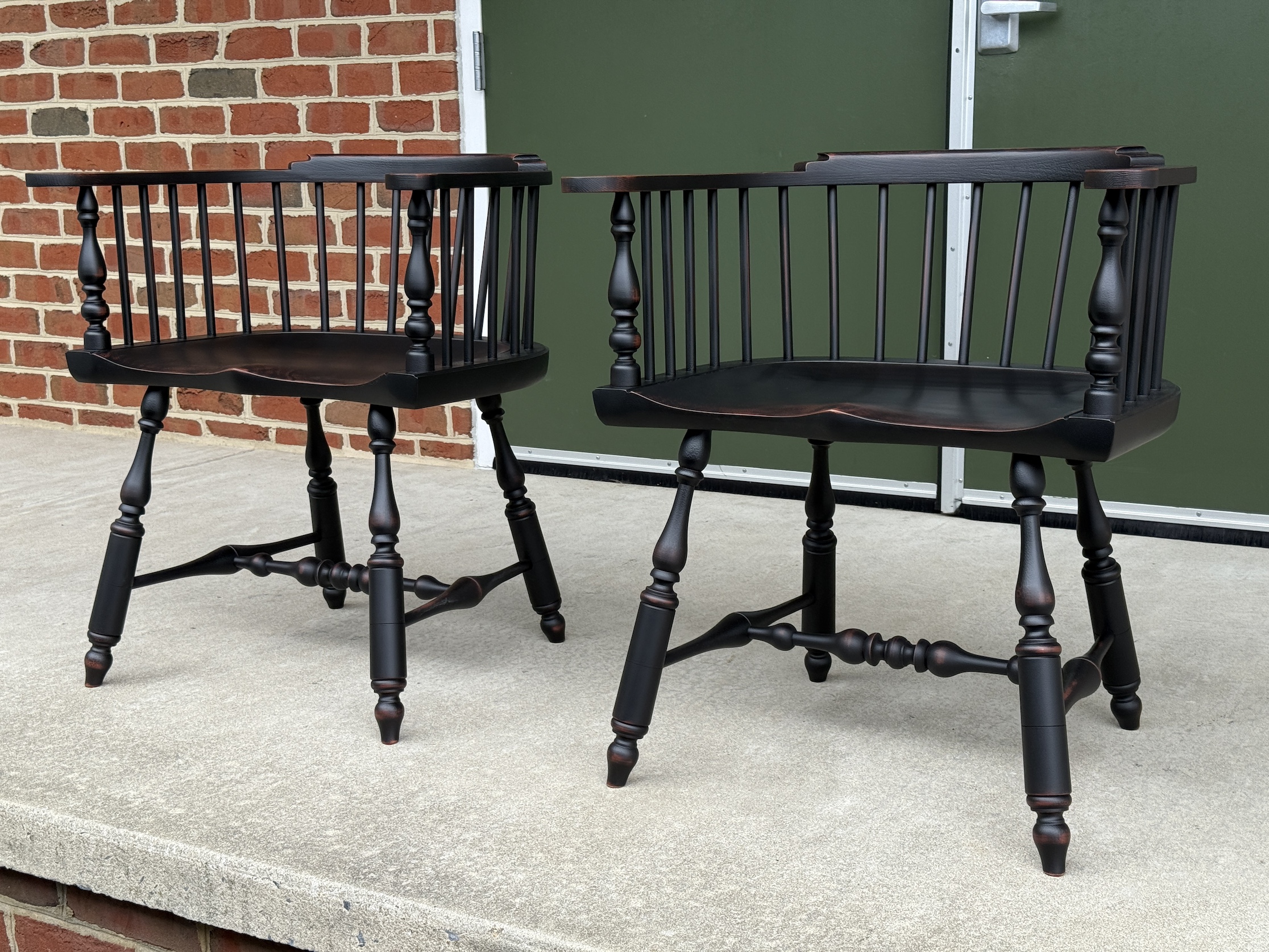 Pair of Low Back Windsor Armchairs-image