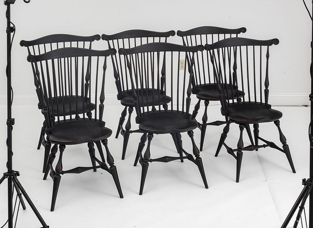 6 Historical Fan Back Side Windsor Chairs-image