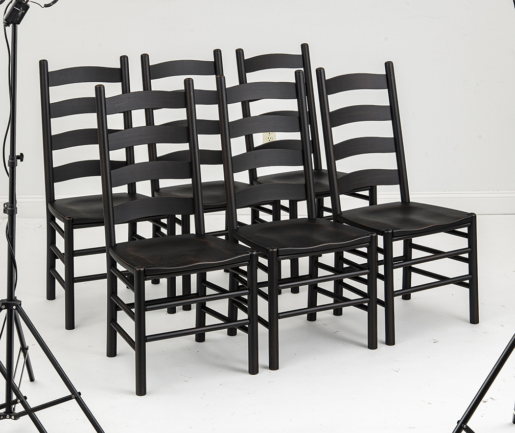 6 Ladder Back Side Chairs-image