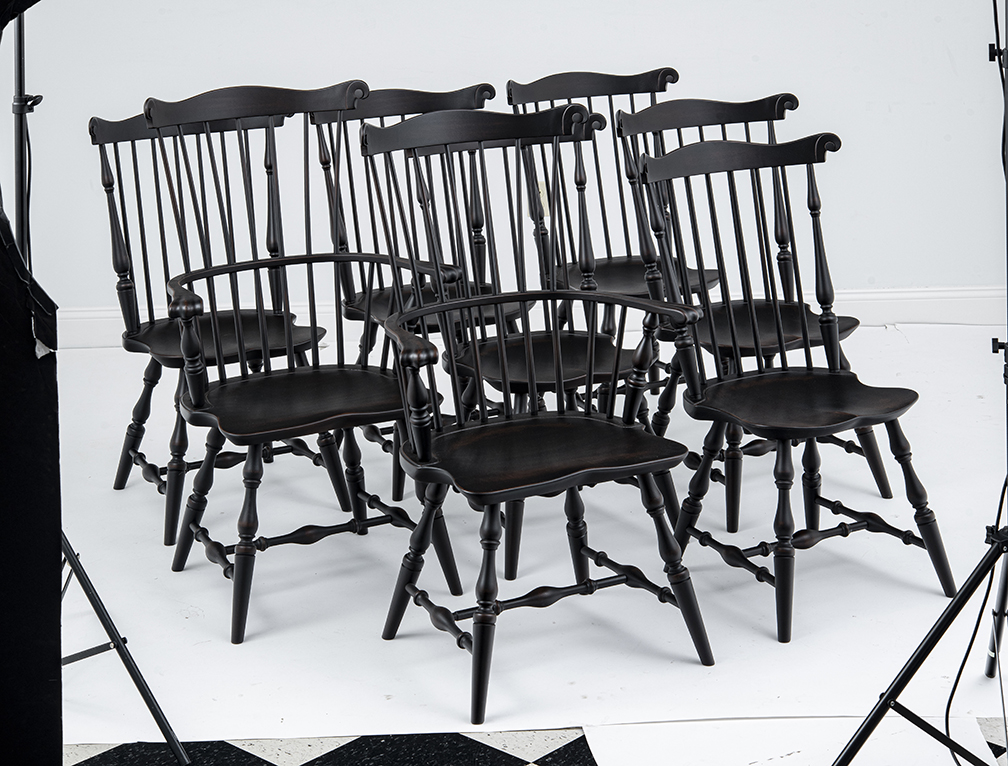 Pennsylvania Made 8 Fan Back Chairs-image