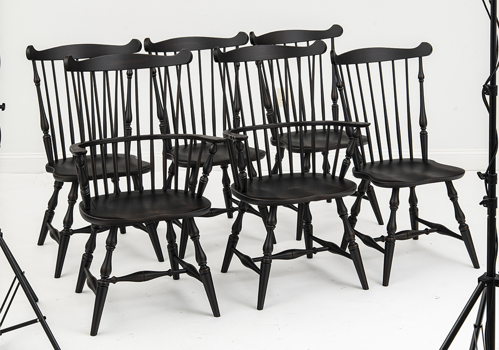 Set of 6 New England Fan Back Chairs-image
