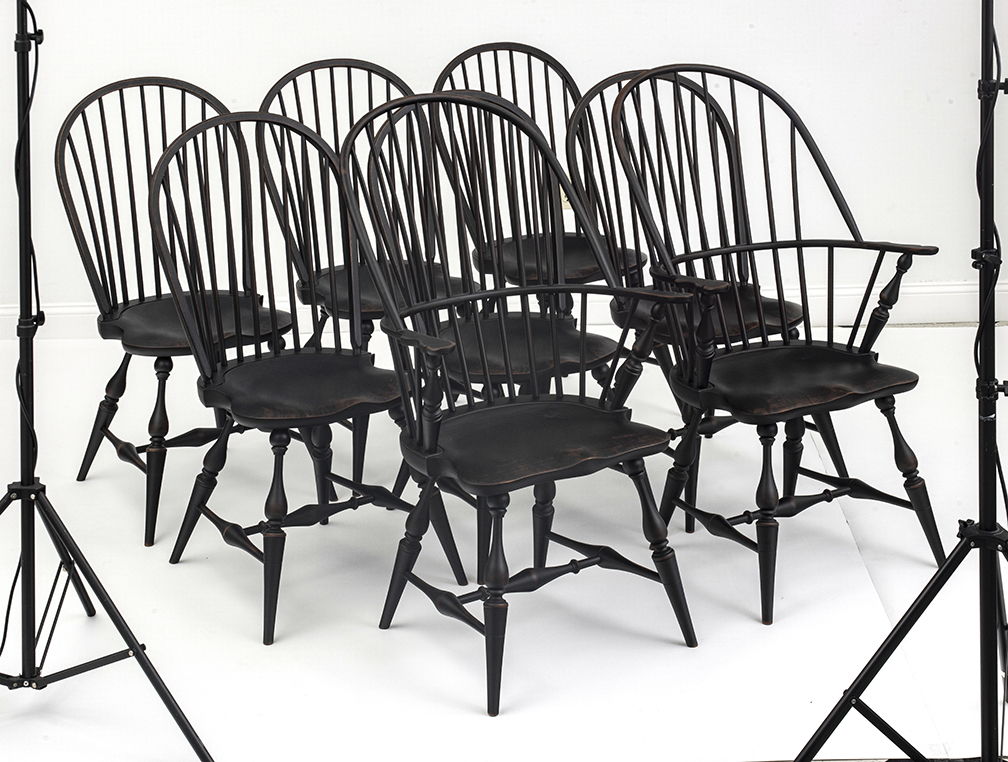 Set of 8 Historical Windsor Chairs-image