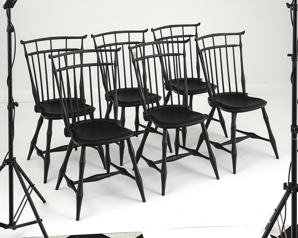 Six Birdcage Side Windsor Chairs-image