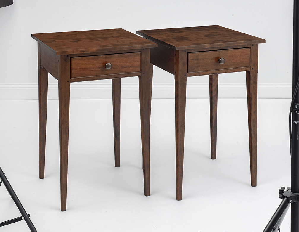 2 Cherry Wood Tapered Leg Stands-image