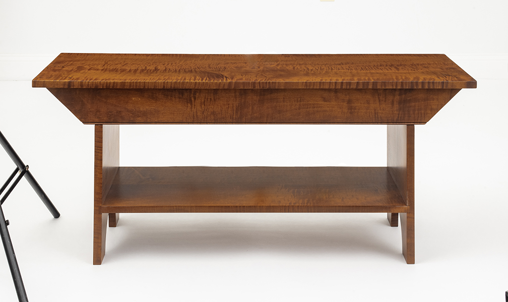 Tiger Maple Bench with Shelf-image