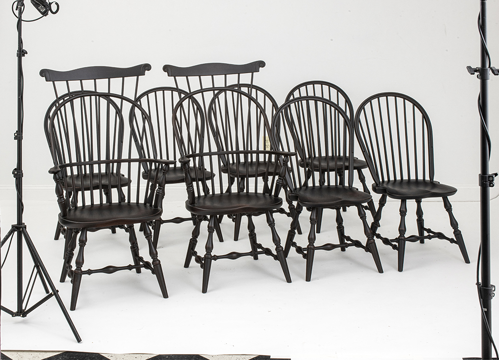 Set of 8 Windsor Dining Chairs - Sold