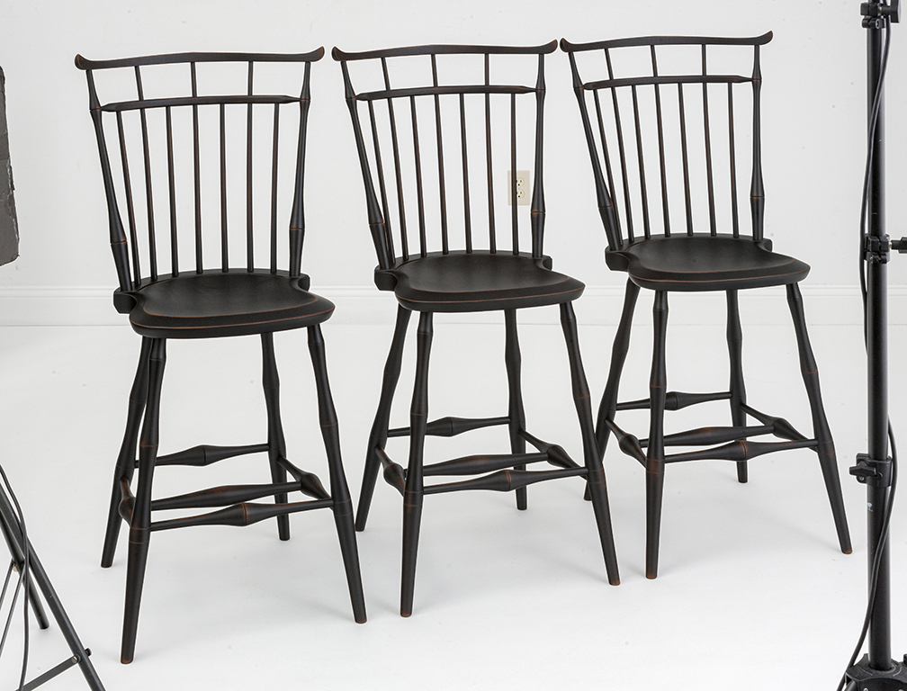 3 Birdcage Windsor Stools-image