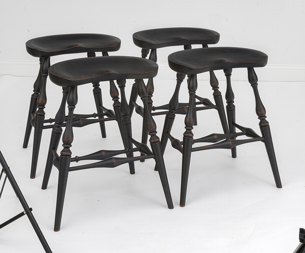 4 Saddle Seat Counter Stools-image