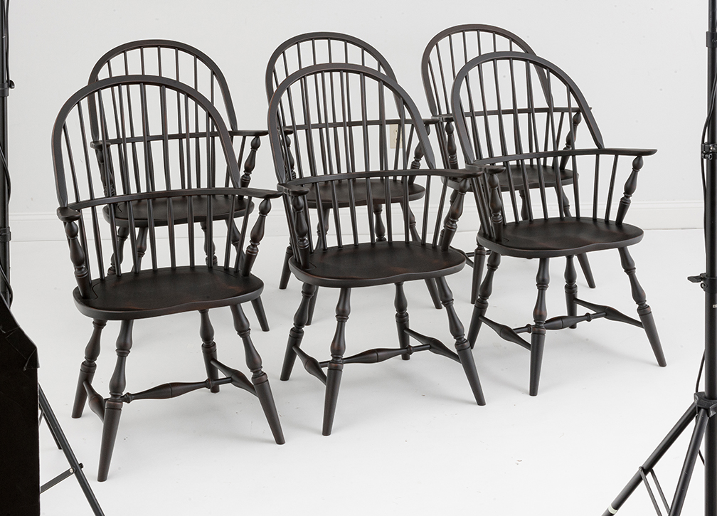 6 Jefferson Sack Back Windsor Armchairs-image
