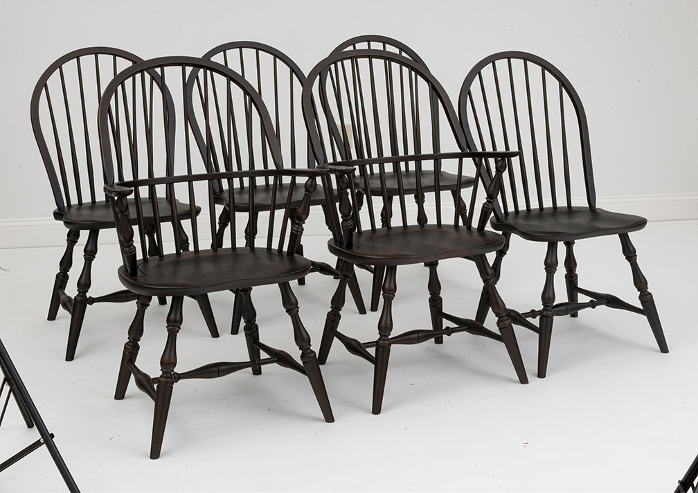 6 Windsor Dining Chairs-image