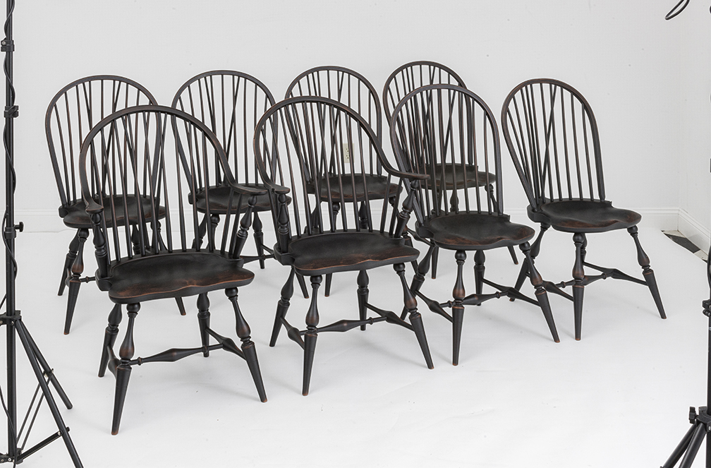 8 Brace Back Windsor Chairs-image