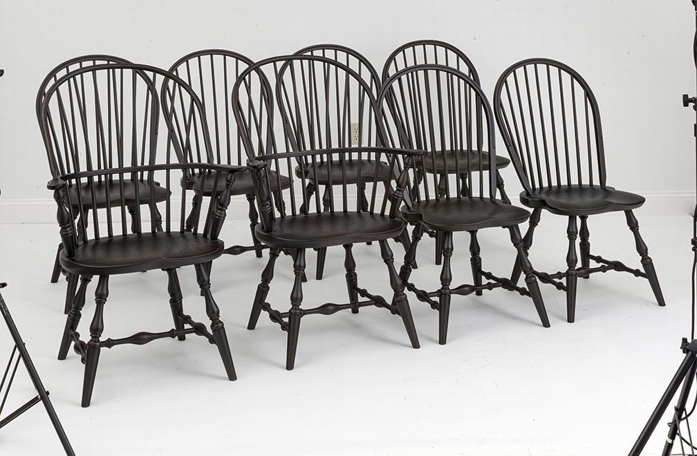 8 Windsor Dining Chairs-image