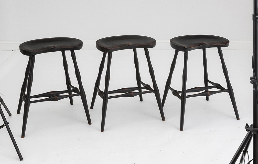 Set of 3 Saddle Seat Stools-image