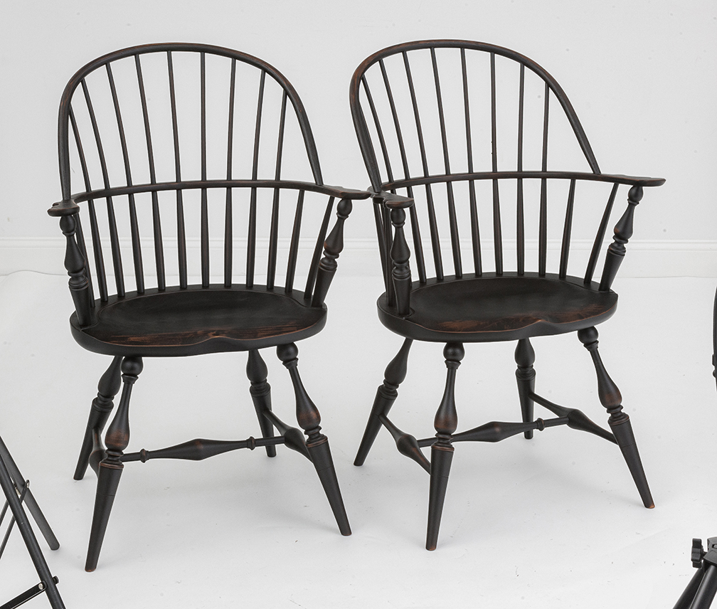 2 Historical New York Sack Back Windsor Armchairs-image
