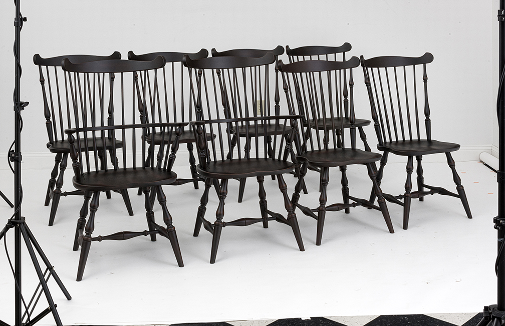 New England Fan Back Windsor Chair Set of 8-image