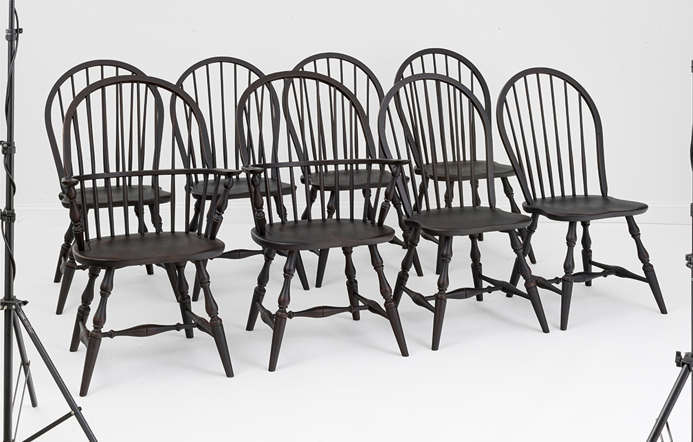 Set of 8 Jefferson Windsor Chairs-image
