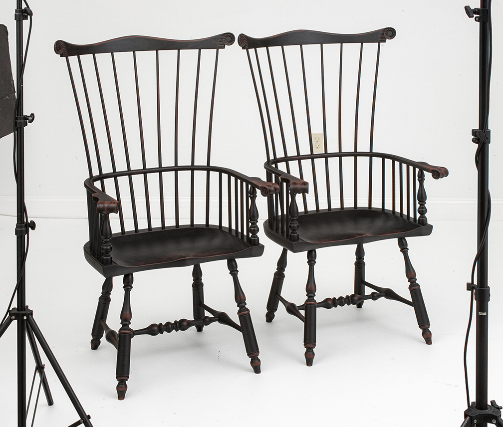 Pair of Comb Back Armchairs-image