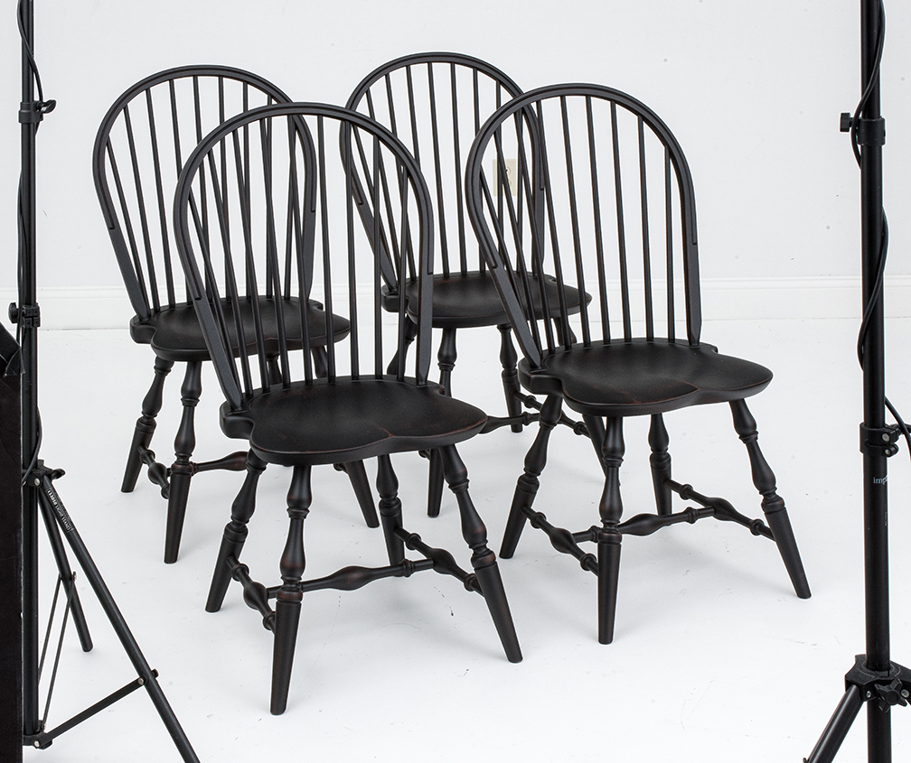Four Bow Back Windsor Side Chairs-image