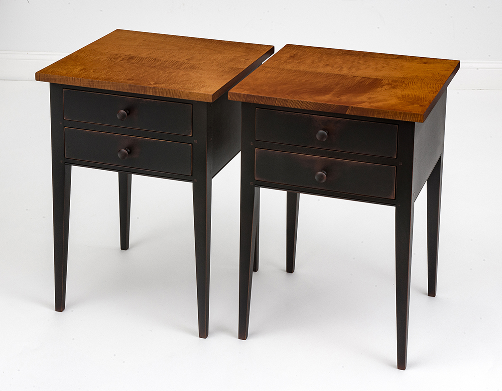 Pair of Historical Maine Two Drawer Stands-image