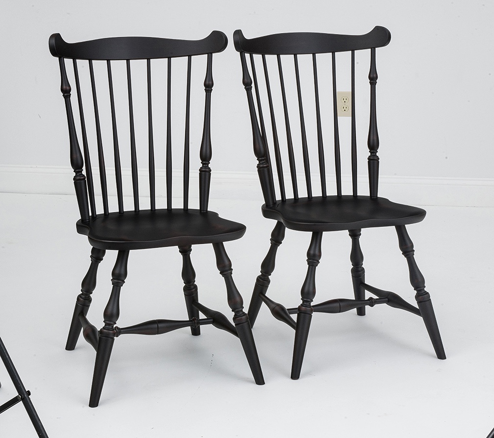 Pair of New England Fan Back Side Chairs-image